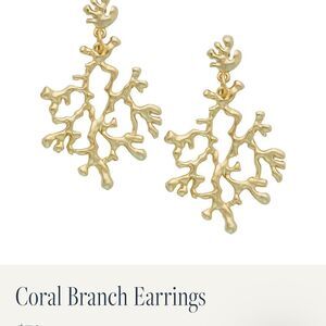 Susan Shaw Gold Coral Branch Earrings